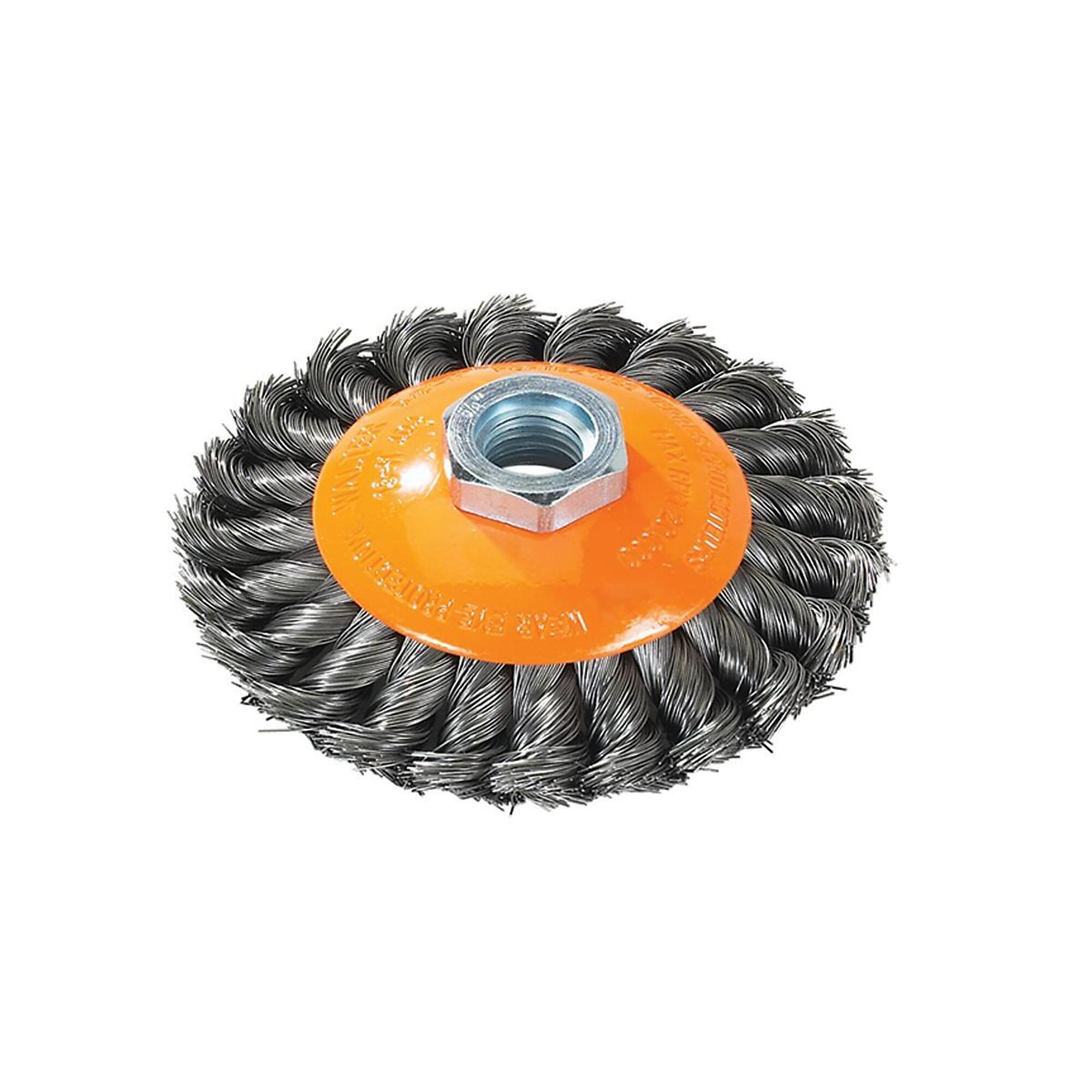 Walter Knot-Twisted Saucer Brush — 6in. x 5/8in., Industrial Quality Wire, Model# 13H604